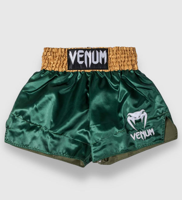 Kickboxerské trenky Venum Classic 2.0 – Zelené/Zlaté/Bílé