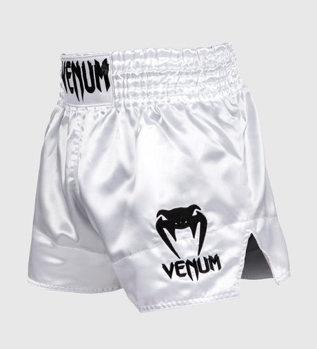 Pantaloni scurți de kickboxing Venum Classic – Alb/Negru
