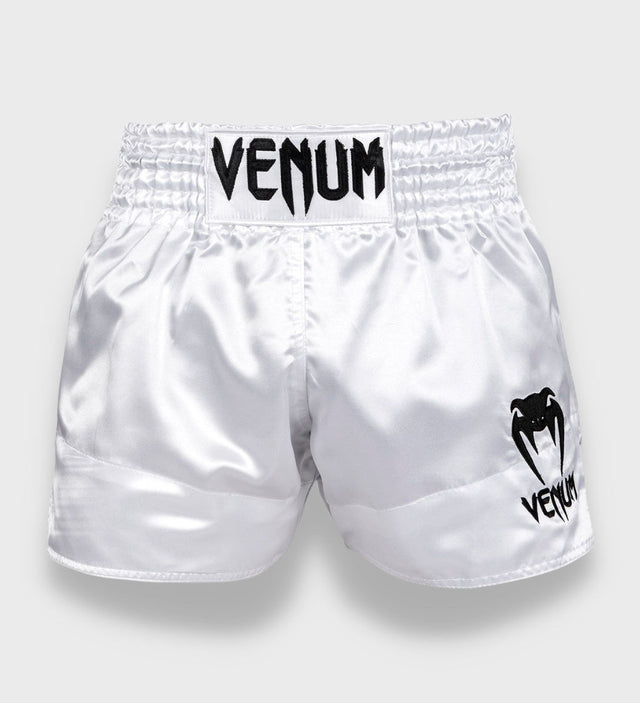 Pantaloni scurți de kickboxing Venum Classic – Alb/Negru