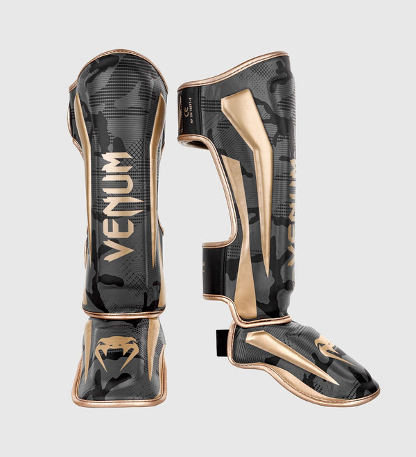 Caneleiras Venum Elite – Camo Cinzento/Ouro