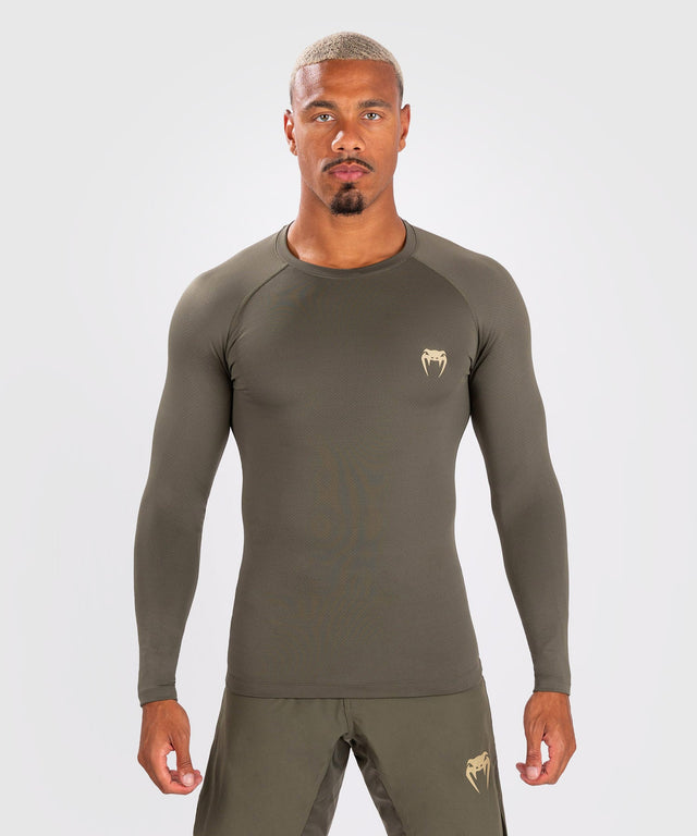 Venum Rashguard Contender Dlouhé rukávy - Khaki Zelená - Rashguard