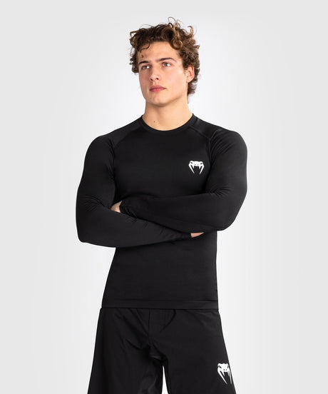 Venum Rashguard Contender Manga Larga - Negro/Blanco - Rashguard