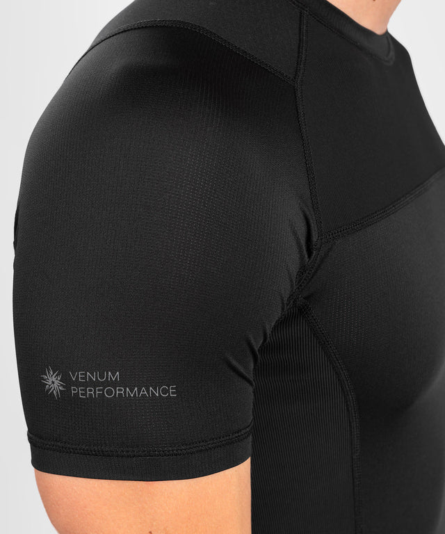 Venum Rashguard G-Fit Air Mâneci Scurte - Negru/Negru - Tricou