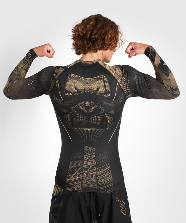 Venum Rashguard Gorilla Jungle Dlouhé rukávy – Černá/Hnědá – Trička