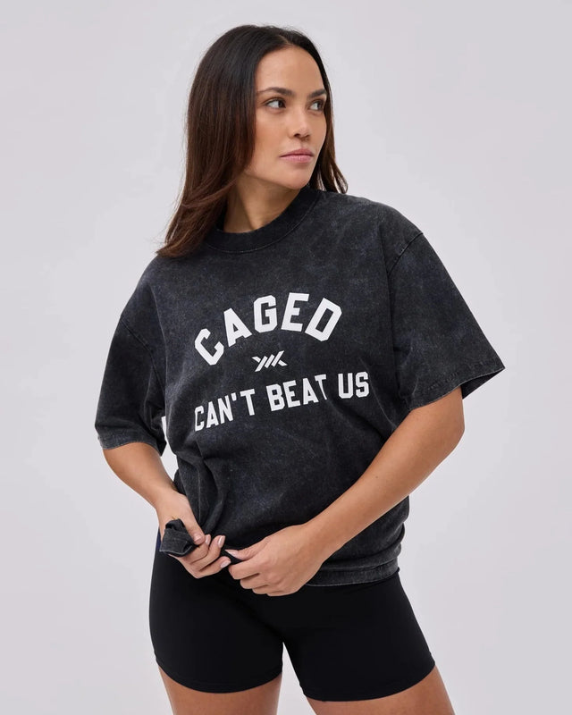 Caged Club T-shirt - Washed Černé